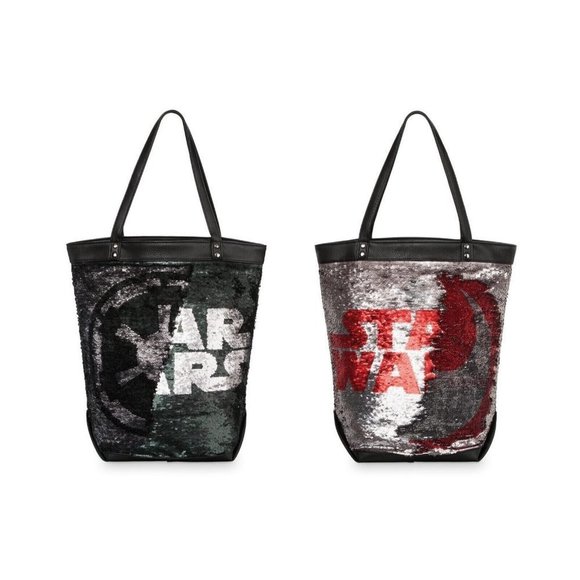 Disney Handbags - NWT Disney Parks Exclusive Star Wars Tote Bag Purse Flip Sequins Black